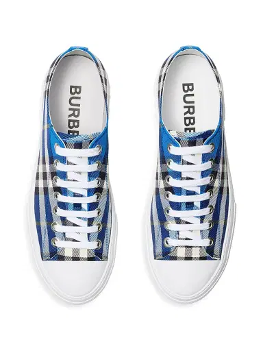 Burberry Men's Check Low-Top Sneakers - Hyacinth | Thumbnail 4 Burberry Men's Check Low-Top Sneakers - Hyacinth | Thumbnail 4