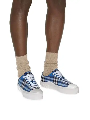 Burberry Men's Check Low-Top Sneakers - Hyacinth | Thumbnail 6 Burberry Men's Check Low-Top Sneakers - Hyacinth | Thumbnail 6