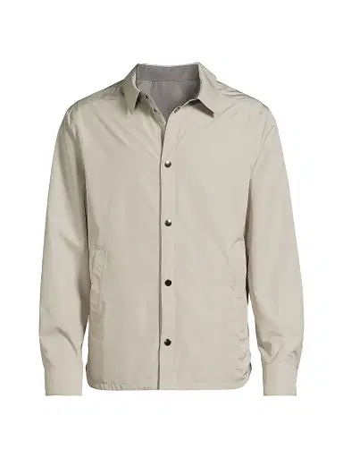 Canali Men's Reversible Shirt Jacket - Light Tan | Thumbnail 1 Canali Men's Reversible Shirt Jacket - Light Tan | Thumbnail 1