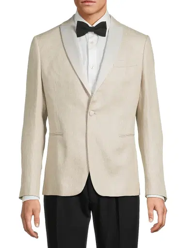 Pal Zileri Men's Metallic Linen Dinner Jacket - Beige - Size 40 | Thumbnail 3 Pal Zileri Men's Metallic Linen Dinner Jacket - Beige - Size 40 | Thumbnail 3