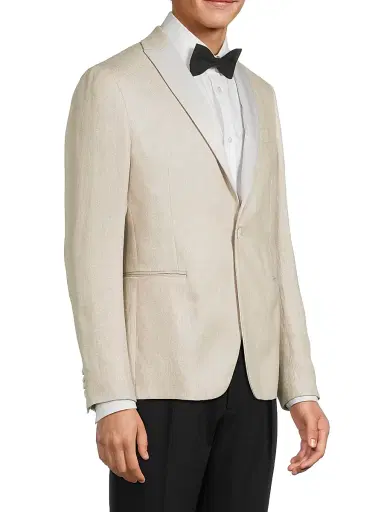 Pal Zileri Men's Metallic Linen Dinner Jacket - Beige - Size 40 | Thumbnail 4 Pal Zileri Men's Metallic Linen Dinner Jacket - Beige - Size 40 | Thumbnail 4