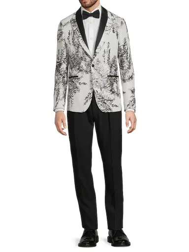 Pal Zileri Men's Floral Printed Dinner Jacket - Ivory - Size 40 | Thumbnail 2 Pal Zileri Men's Floral Printed Dinner Jacket - Ivory - Size 40 | Thumbnail 2