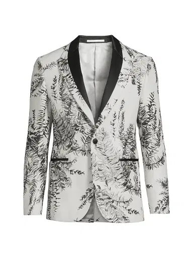 Pal Zileri Men's Floral Printed Dinner Jacket - Ivory - Size 40 | Thumbnail 1 Pal Zileri Men's Floral Printed Dinner Jacket - Ivory - Size 40 | Thumbnail 1