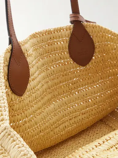 Gucci Leather-trimmed Raffia Tote | Thumbnail 5 Gucci Leather-trimmed Raffia Tote | Thumbnail 5