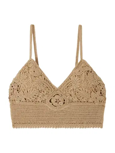 Ralph Lauren Collection Cropped Crocheted Cotton Top | Thumbnail 1 Ralph Lauren Collection Cropped Crocheted Cotton Top | Thumbnail 1