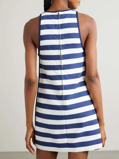 Gucci Striped Embossed Cotton-blend Twill Mini Dress | Thumbnail 3 Gucci Striped Embossed Cotton-blend Twill Mini Dress | Thumbnail 3