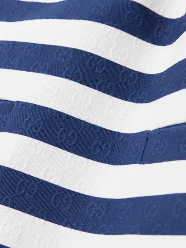 Gucci Striped Embossed Cotton-blend Twill Mini Dress | Thumbnail 4 Gucci Striped Embossed Cotton-blend Twill Mini Dress | Thumbnail 4