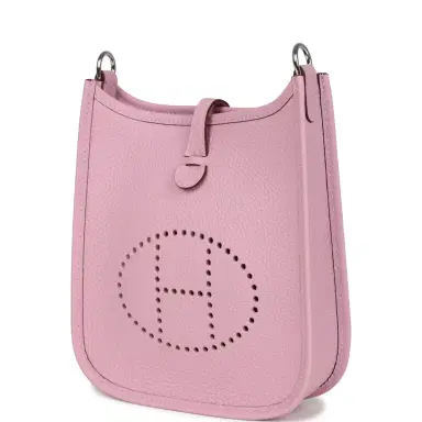 HERMÈS Hermes Evelyne TPM Mauve Sylvestre Clemence Palladium Hardware | Thumbnail 5 HERMÈS Hermes Evelyne TPM Mauve Sylvestre Clemence Palladium Hardware | Thumbnail 5