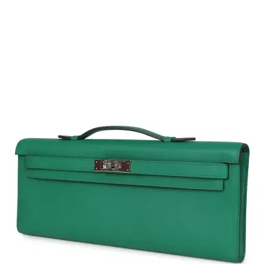 HERMÈS Hermes Kelly Cut Vert Vertigo Swift Palladium Hardware | Thumbnail 5 HERMÈS Hermes Kelly Cut Vert Vertigo Swift Palladium Hardware | Thumbnail 5