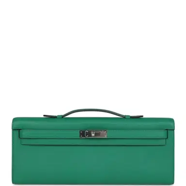 HERMÈS Hermes Kelly Cut Vert Vertigo Swift Palladium Hardware | Thumbnail 1 HERMÈS Hermes Kelly Cut Vert Vertigo Swift Palladium Hardware | Thumbnail 1