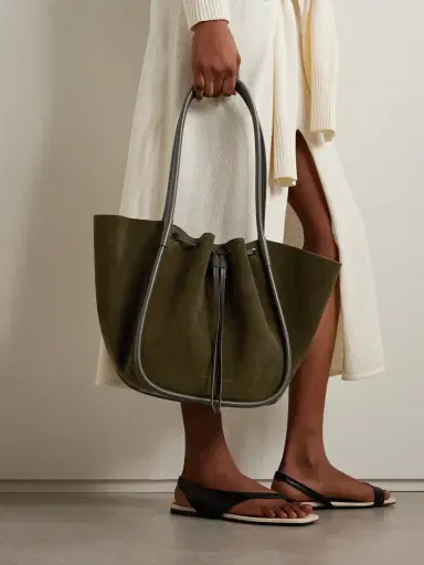 Proenza Schouler Large Leather-trimmed Ruched Suede Tote | Thumbnail 2 Proenza Schouler Large Leather-trimmed Ruched Suede Tote | Thumbnail 2