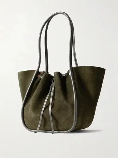 Proenza Schouler Large Leather-trimmed Ruched Suede Tote | Thumbnail 3 Proenza Schouler Large Leather-trimmed Ruched Suede Tote | Thumbnail 3