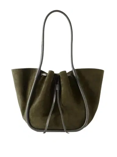 Proenza Schouler Large Leather-trimmed Ruched Suede Tote | Thumbnail 1 Proenza Schouler Large Leather-trimmed Ruched Suede Tote | Thumbnail 1