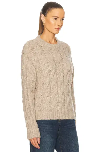 Jenni Kayne Cable Serena Crewneck Sweater | Thumbnail 2 Jenni Kayne Cable Serena Crewneck Sweater | Thumbnail 2