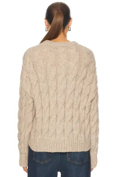 Jenni Kayne Cable Serena Crewneck Sweater | Thumbnail 3 Jenni Kayne Cable Serena Crewneck Sweater | Thumbnail 3