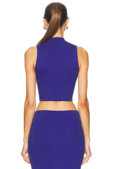 Courreges Mock Neck Light Rib Top | Thumbnail 3 Courreges Mock Neck Light Rib Top | Thumbnail 3
