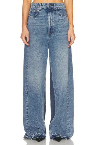 Stella McCartney Paneled Wide Leg Jeans | Thumbnail 1 Stella McCartney Paneled Wide Leg Jeans | Thumbnail 1