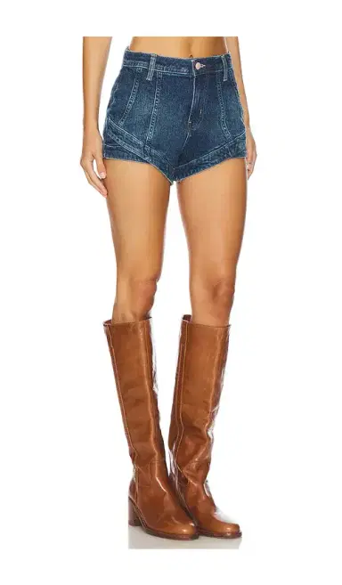 Free People x We The Free Crvy Mona High Rise Shorts In Bombay Blue | Thumbnail 2 Free People x We The Free Crvy Mona High Rise Shorts In Bombay Blue | Thumbnail 2