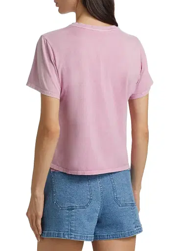 Cinq à Sept Women's Logo Stretch-Cotton T-Shirt - Carnation | Thumbnail 5 Cinq à Sept Women's Logo Stretch-Cotton T-Shirt - Carnation | Thumbnail 5