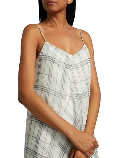 Vince Women's Fenced Plaid Paneled Midi-Dress | Thumbnail 6 Vince Women's Fenced Plaid Paneled Midi-Dress | Thumbnail 6