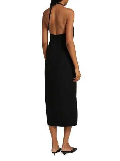 Vince Women's Apron Halter Sleeveless Midi-Dress - Black | Thumbnail 5 Vince Women's Apron Halter Sleeveless Midi-Dress - Black | Thumbnail 5