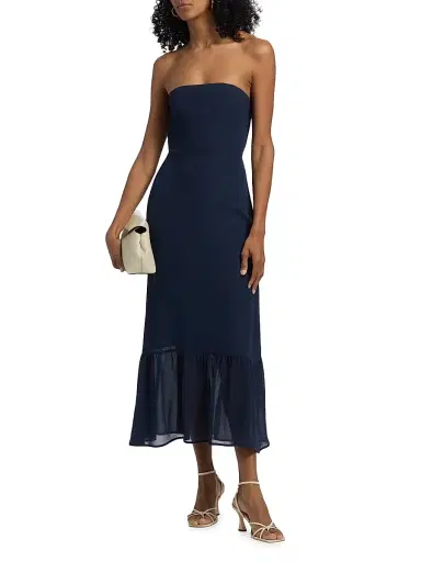Reformation Women's Arta Strapless Midi-Dress - Navy | Thumbnail 3 Reformation Women's Arta Strapless Midi-Dress - Navy | Thumbnail 3