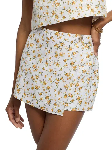 Reformation Women's Clover Floral Linen Skort - Adagio - Size 12 | Thumbnail 6 Reformation Women's Clover Floral Linen Skort - Adagio - Size 12 | Thumbnail 6