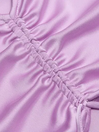 Et Ochs Women's Blake Satin Ruched Crop Top - Lavender | Thumbnail 7 Et Ochs Women's Blake Satin Ruched Crop Top - Lavender | Thumbnail 7