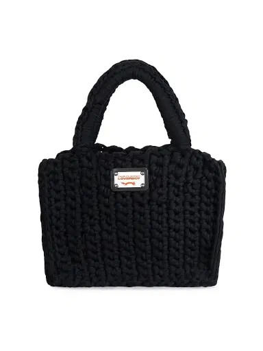 Charles Jeffrey Loverboy Men's Banana Peel Keychain Woven Bucket Bag - Black | Thumbnail 2 Charles Jeffrey Loverboy Men's Banana Peel Keychain Woven Bucket Bag - Black | Thumbnail 2