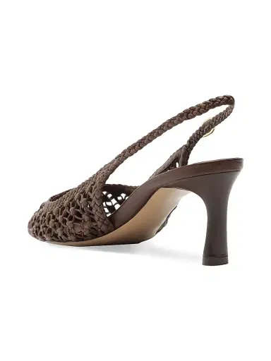 Alexandre Birman Women's Jane Tresse 60MM Woven Leather Slingback Pumps - Rich Brown | Thumbnail 4 Alexandre Birman Women's Jane Tresse 60MM Woven Leather Slingback Pumps - Rich Brown | Thumbnail 4
