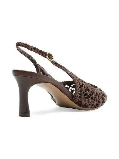 Alexandre Birman Women's Jane Tresse 60MM Woven Leather Slingback Pumps - Rich Brown | Thumbnail 5 Alexandre Birman Women's Jane Tresse 60MM Woven Leather Slingback Pumps - Rich Brown | Thumbnail 5