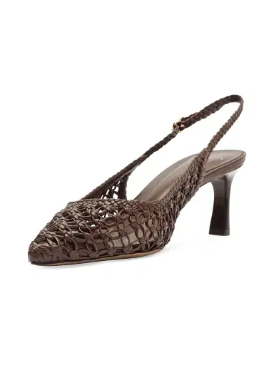 Alexandre Birman Women's Jane Tresse 60MM Woven Leather Slingback Pumps - Rich Brown | Thumbnail 6 Alexandre Birman Women's Jane Tresse 60MM Woven Leather Slingback Pumps - Rich Brown | Thumbnail 6