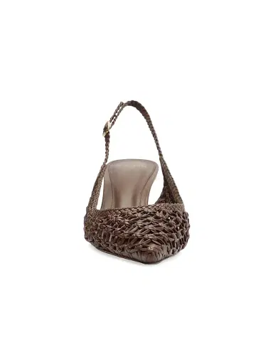 Alexandre Birman Women's Jane Tresse 60MM Woven Leather Slingback Pumps - Rich Brown | Thumbnail 7 Alexandre Birman Women's Jane Tresse 60MM Woven Leather Slingback Pumps - Rich Brown | Thumbnail 7