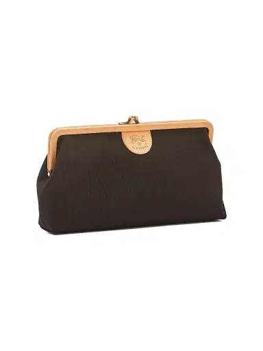 Il Bisonte Women's Classic Canvas Clutch - Nero Gold | Thumbnail 3 Il Bisonte Women's Classic Canvas Clutch - Nero Gold | Thumbnail 3
