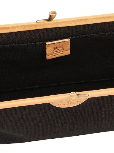 Il Bisonte Women's Classic Canvas Clutch - Nero Gold | Thumbnail 4 Il Bisonte Women's Classic Canvas Clutch - Nero Gold | Thumbnail 4