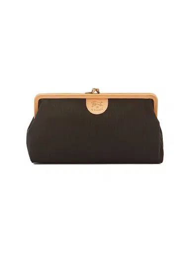 Il Bisonte Women's Classic Canvas Clutch - Nero Gold | Thumbnail 1 Il Bisonte Women's Classic Canvas Clutch - Nero Gold | Thumbnail 1