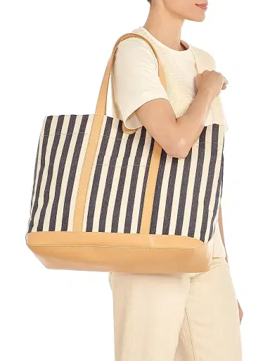Il Bisonte Women's Caramella Classic Large Tote - Blue Natural | Thumbnail 2 Il Bisonte Women's Caramella Classic Large Tote - Blue Natural | Thumbnail 2