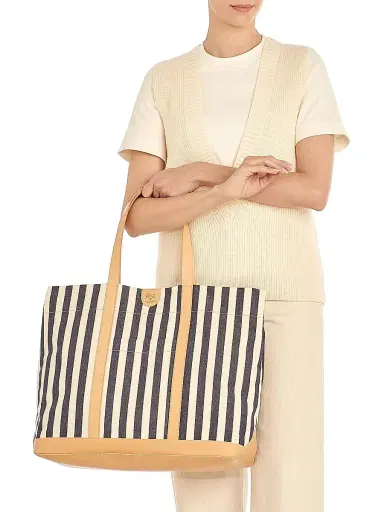 Il Bisonte Women's Caramella Classic Large Tote - Blue Natural | Thumbnail 3 Il Bisonte Women's Caramella Classic Large Tote - Blue Natural | Thumbnail 3
