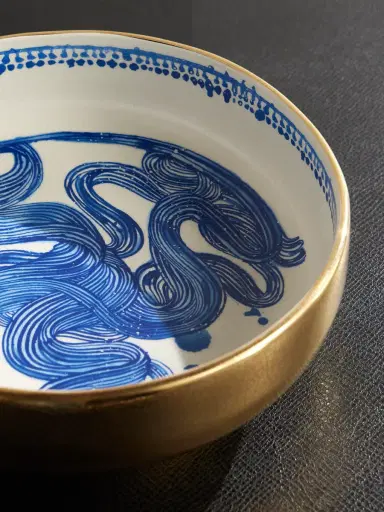 L'Objet Ruan Hoffmann Gold-Plated Painted Earthenware Bowl - Men | Thumbnail 3 L'Objet Ruan Hoffmann Gold-Plated Painted Earthenware Bowl - Men | Thumbnail 3