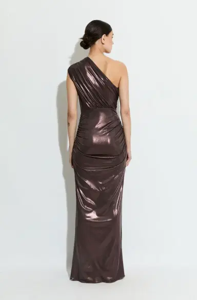 LAPOINTE Coated Jersey One Shoulder Ruched Dress | Thumbnail 2 LAPOINTE Coated Jersey One Shoulder Ruched Dress | Thumbnail 2
