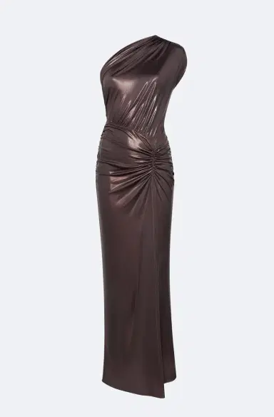 LAPOINTE Coated Jersey One Shoulder Ruched Dress | Thumbnail 4 LAPOINTE Coated Jersey One Shoulder Ruched Dress | Thumbnail 4