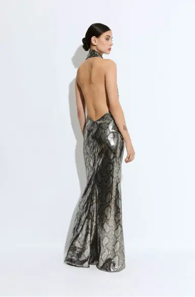 LAPOINTE Metal Snake Deep Cowl Neck Gown | Thumbnail 2 LAPOINTE Metal Snake Deep Cowl Neck Gown | Thumbnail 2