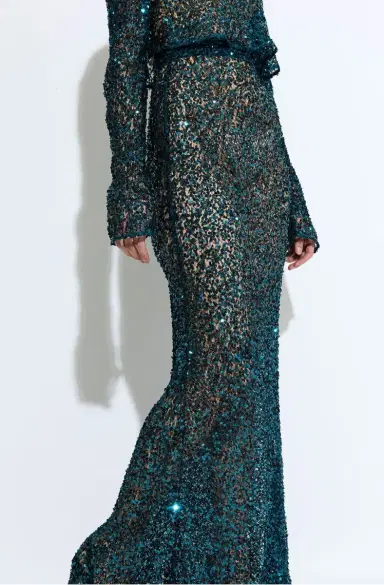 LAPOINTE Net Paillette Maxi Skirt | Thumbnail 3 LAPOINTE Net Paillette Maxi Skirt | Thumbnail 3
