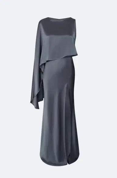 LAPOINTE Satin Asymmetric Draped Gown | Thumbnail 4 LAPOINTE Satin Asymmetric Draped Gown | Thumbnail 4