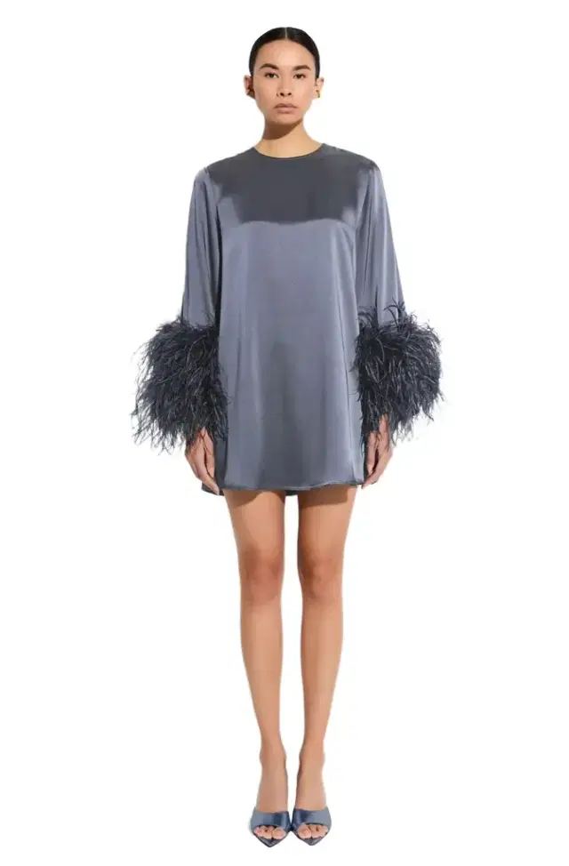 Satin Dress With Feathers Satin Dress With Feathers