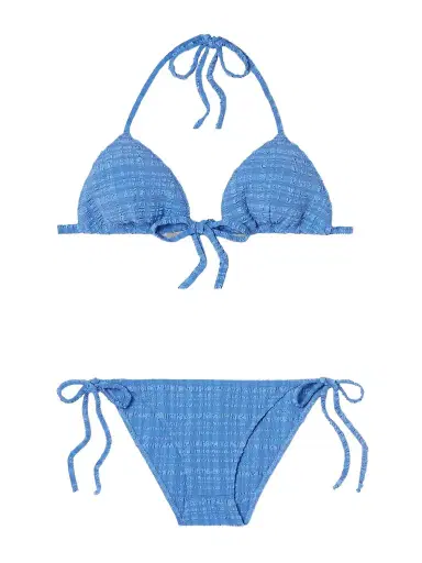 Lisa Marie Fernandez Striped Seersucker Triangle Bikini | Thumbnail 1 Lisa Marie Fernandez Striped Seersucker Triangle Bikini | Thumbnail 1