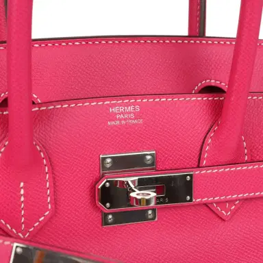 HERMÈS Pre-owned Hermes Birkin 30 Rose Tyrien Candy Epsom Palladium Hardware | Thumbnail 7 HERMÈS Pre-owned Hermes Birkin 30 Rose Tyrien Candy Epsom Palladium Hardware | Thumbnail 7