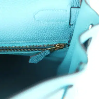 HERMÈS Pre-owned Hermes Kelly Retourne 28 Turquoise Togo Gold Hardware | Thumbnail 9 HERMÈS Pre-owned Hermes Kelly Retourne 28 Turquoise Togo Gold Hardware | Thumbnail 9