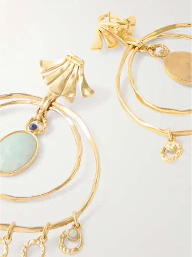 Chloé Sunflower Gold-tone, Amazonite And Sodalite Earrings | Thumbnail 3 Chloé Sunflower Gold-tone, Amazonite And Sodalite Earrings | Thumbnail 3