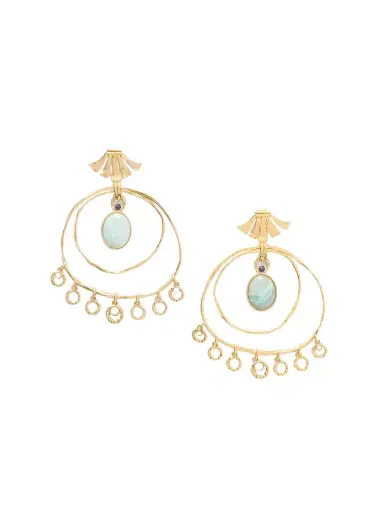 Chloé Sunflower Gold-tone, Amazonite And Sodalite Earrings | Thumbnail 1 Chloé Sunflower Gold-tone, Amazonite And Sodalite Earrings | Thumbnail 1